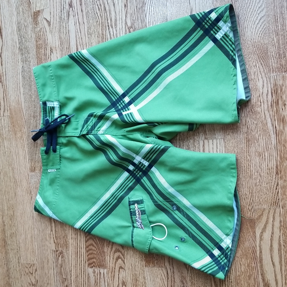 (32W) Ripzone Men's Green Casual Wear/Swim Shorts Summer Swim Surf